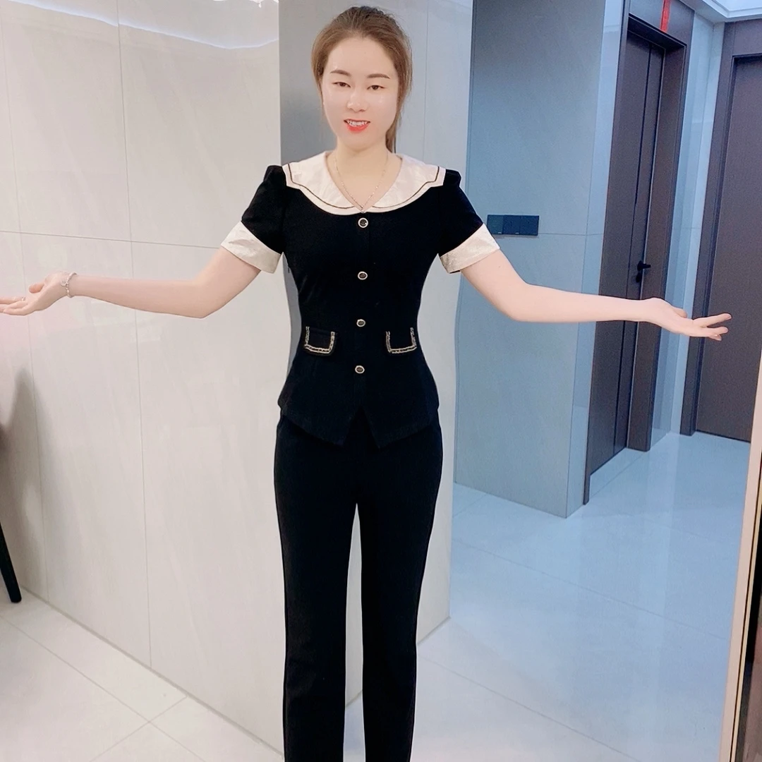 【十姐妹推荐】2025新款时尚轻奢气质高雅修身显瘦长裤套装夏季