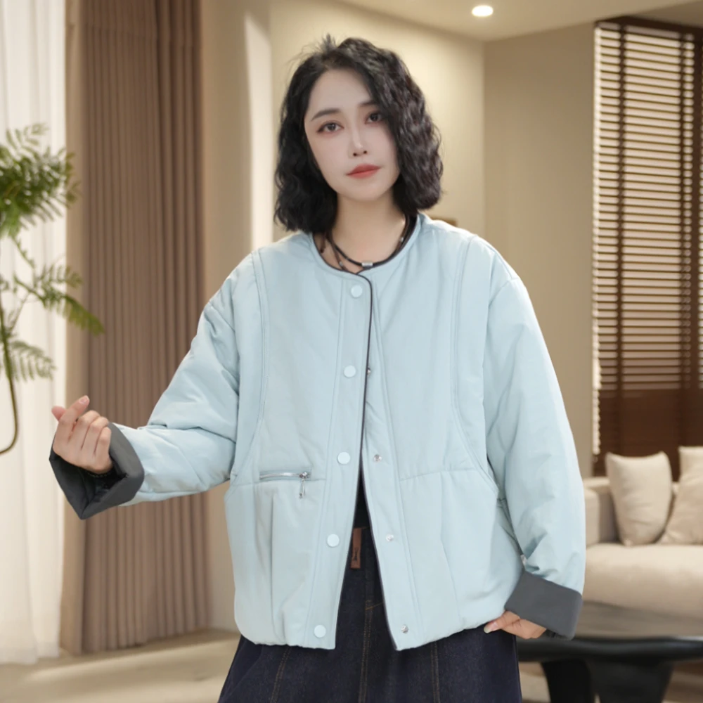 X53 冬季棉服女款防风外套连帽加厚时尚保暖宽松休闲百搭棉衣