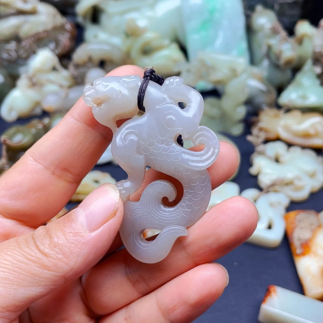 白玉菩提吊坠摆件