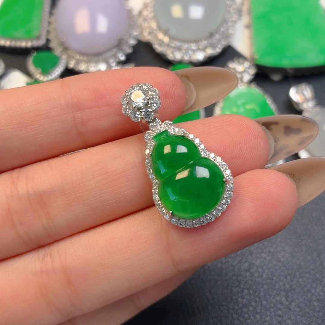 翡翠银S925镶嵌吊坠(不含链)