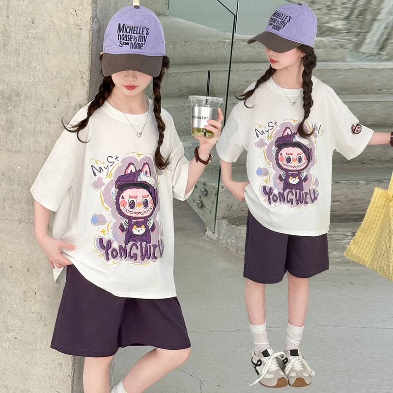 【思晨家】女童夏季短袖套装2025新款儿童夏款洋气夏装中大童女孩潮