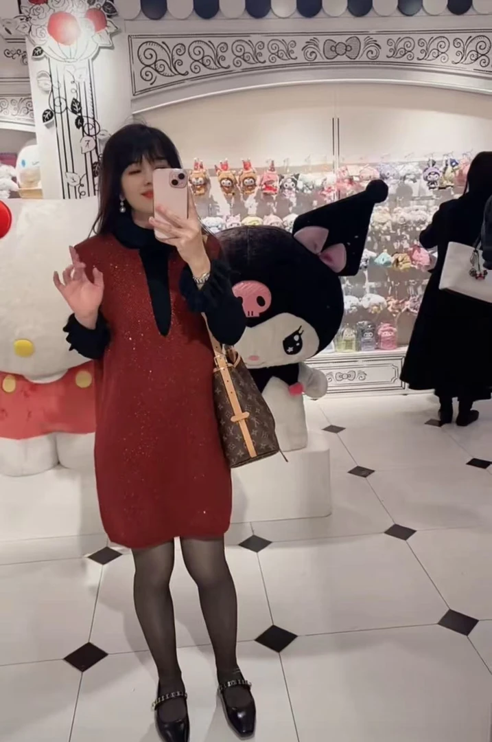 【肉总】欧货V领针织背心裙
