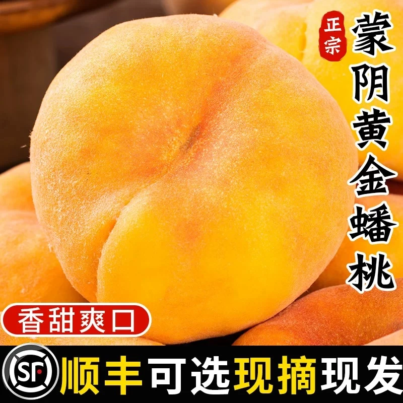 【黄金毛蟠桃顺丰】山东蒙阴黄金毛蟠桃脆甜软糯新鲜应季孕妇水果