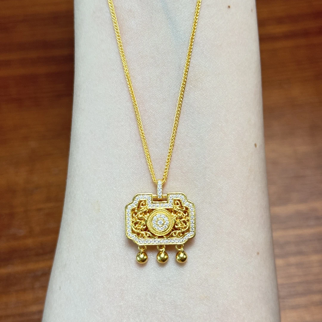 阿敏专属-Z【福锁点钻套链】足金999精工5G（点钻附加318/0）