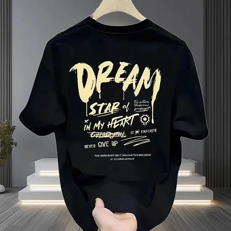 海外订单尾货~剪标撤回外贸纯棉字母印花宽松潮牌时尚百搭上衣潮