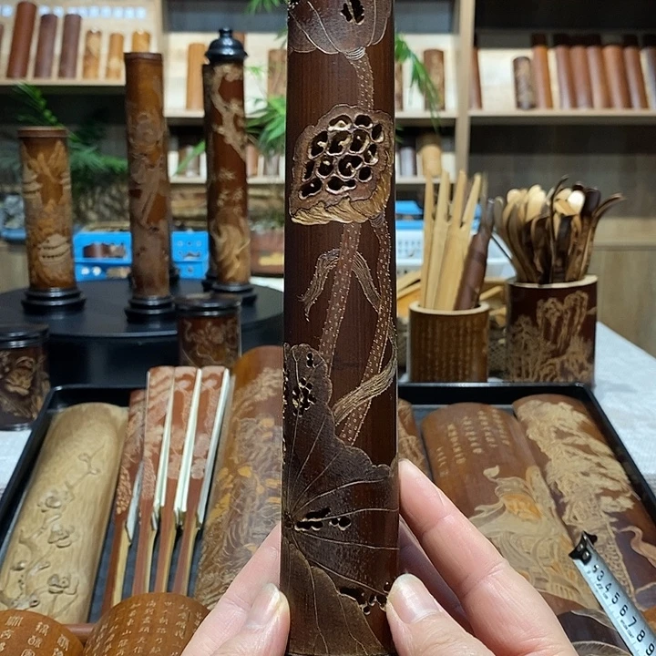 枫***老煤竹手工雕刻精品香薰筒