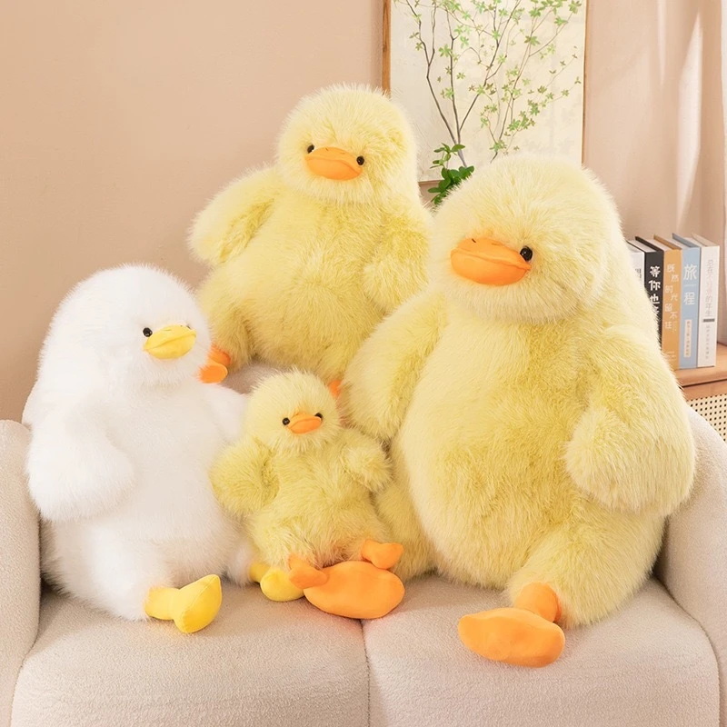 可爱墩墩鸭抱枕新品网红炸毛鸭子公仔毛绒玩具呆萌卡通布娃娃