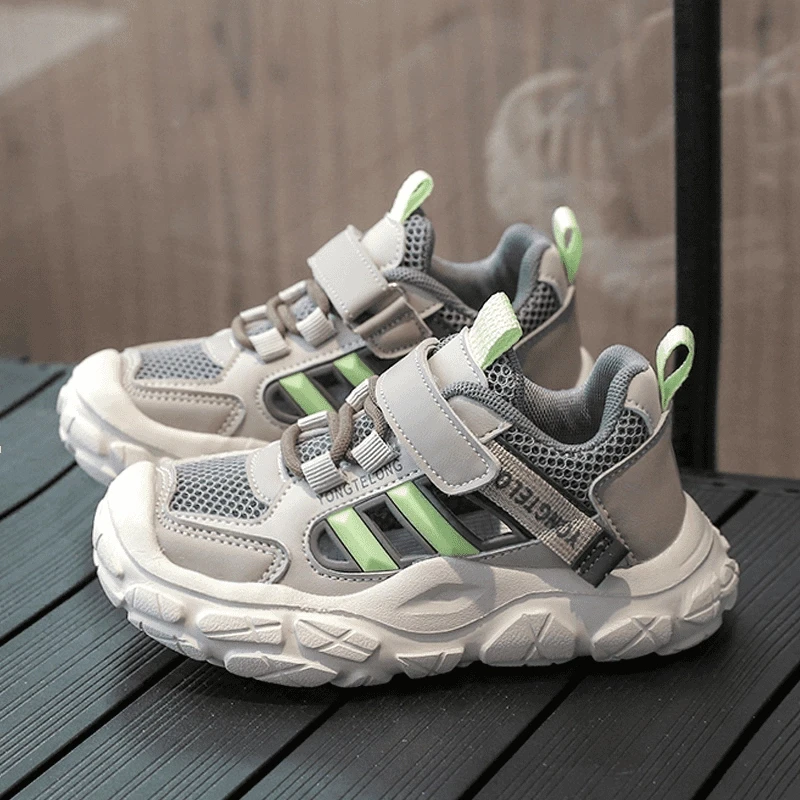 ABC大童框子鞋鞋子网面透气夏季2025新款镂空儿童运动鞋老爹凉鞋