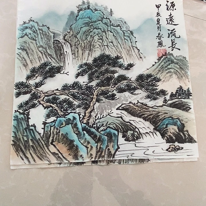 国画张春凤老师35*35山水作品