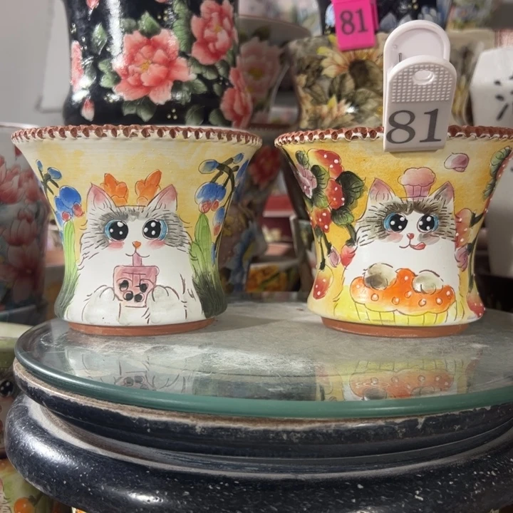 景德镇手绘花盆满38包邮偏远地区除外