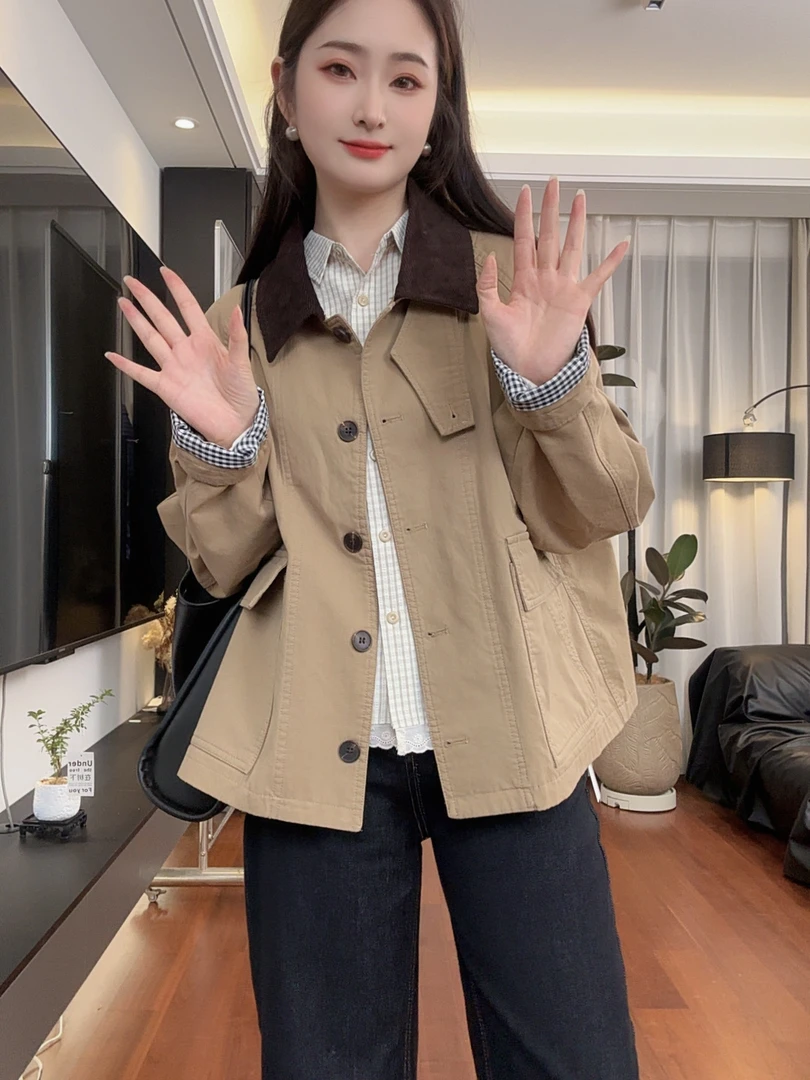 【棉纪元】巴恩风短款风衣外套女2025秋季新款小个子正流行爆款韩版