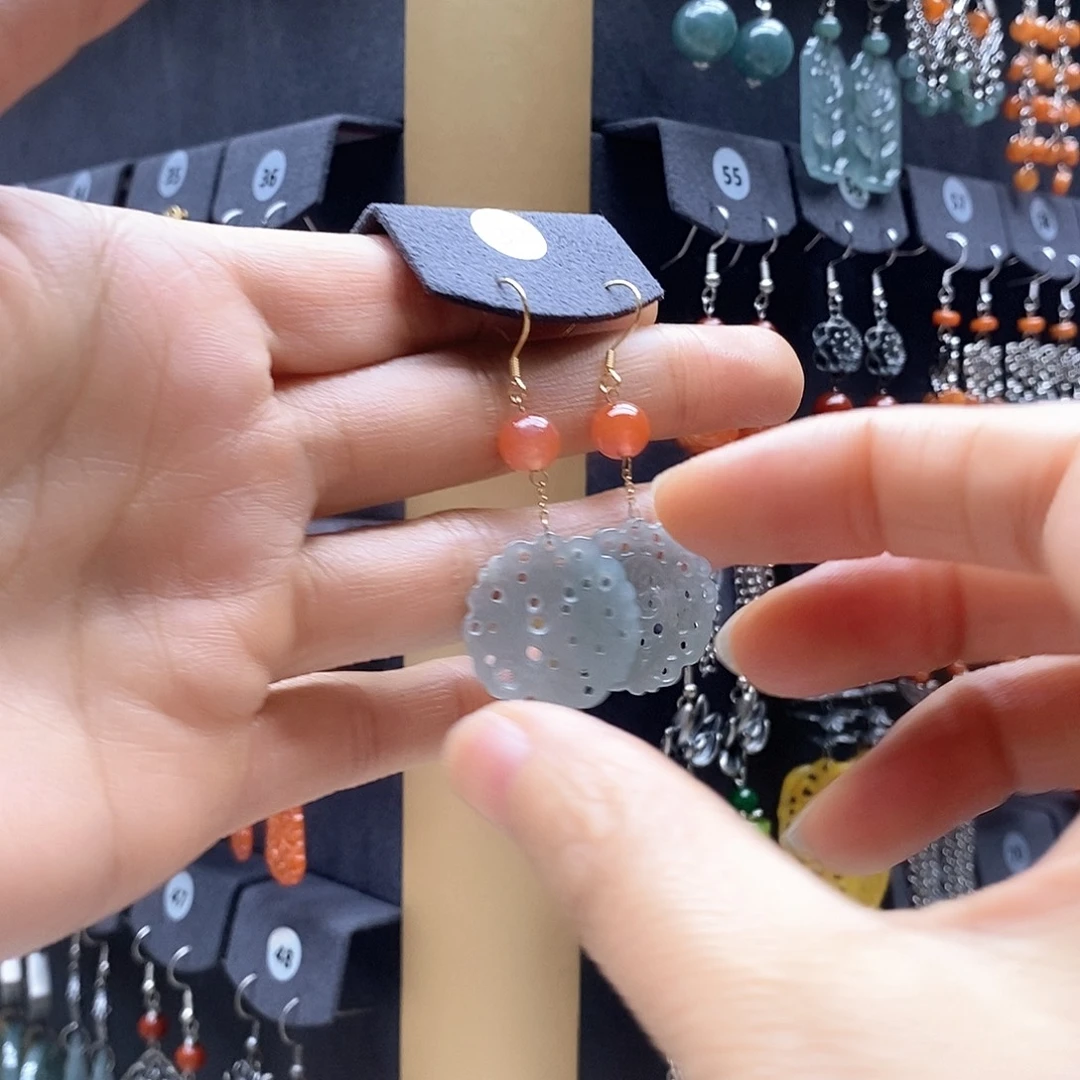 翡翠未镶嵌耳饰耳饰