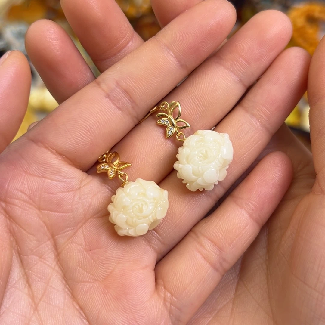 银S925镀金镶嵌蜜蜡裸石蜜蜡