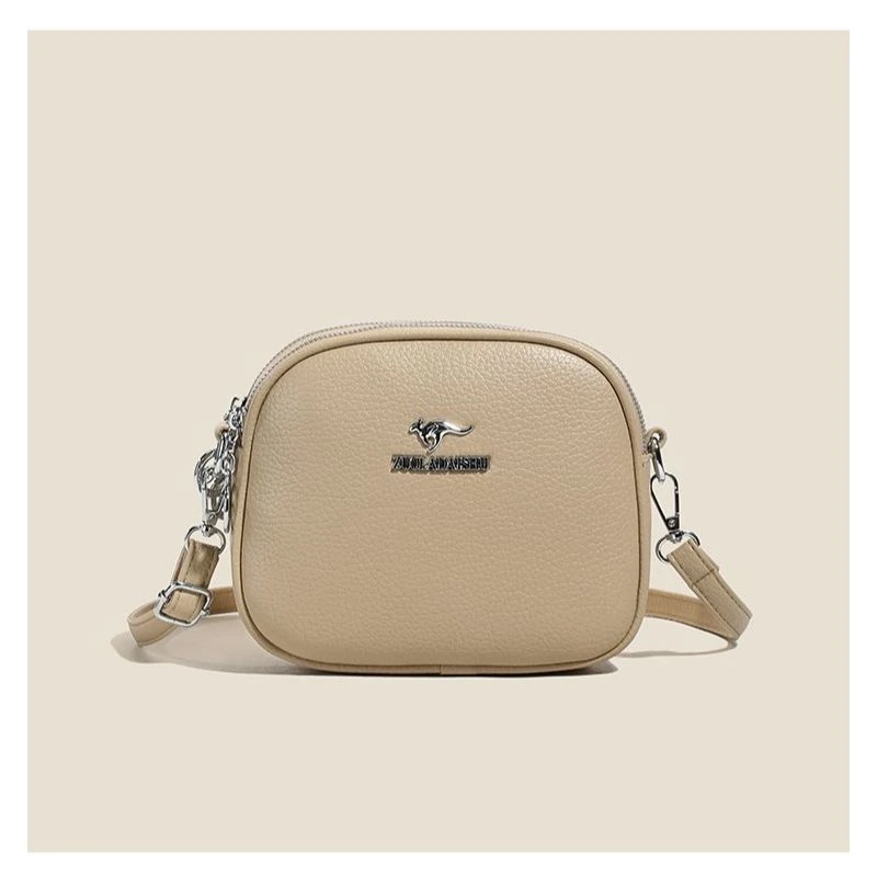 新款时尚简约单肩斜挎包8571卡其