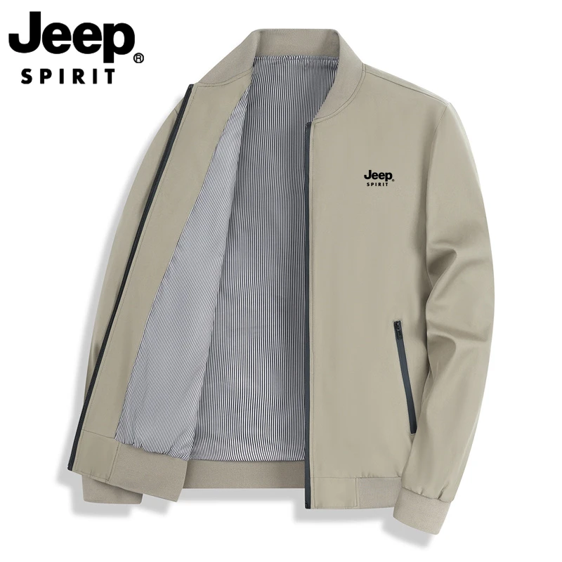 JEEPSPIRIT吉普夹克外套男士春秋季休闲百搭薄款修身上衣潮流男装