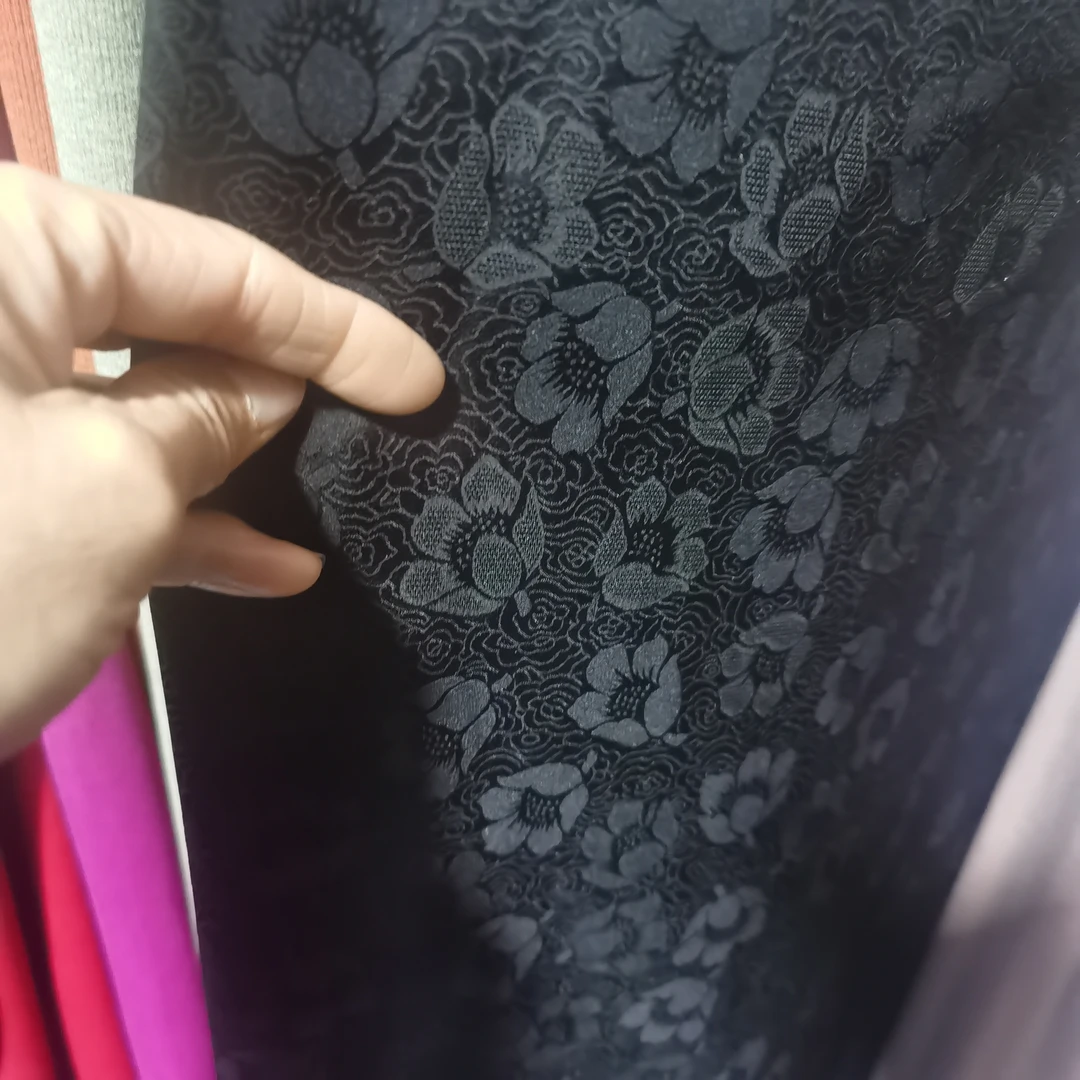 提花花螺布料黑色尺码全