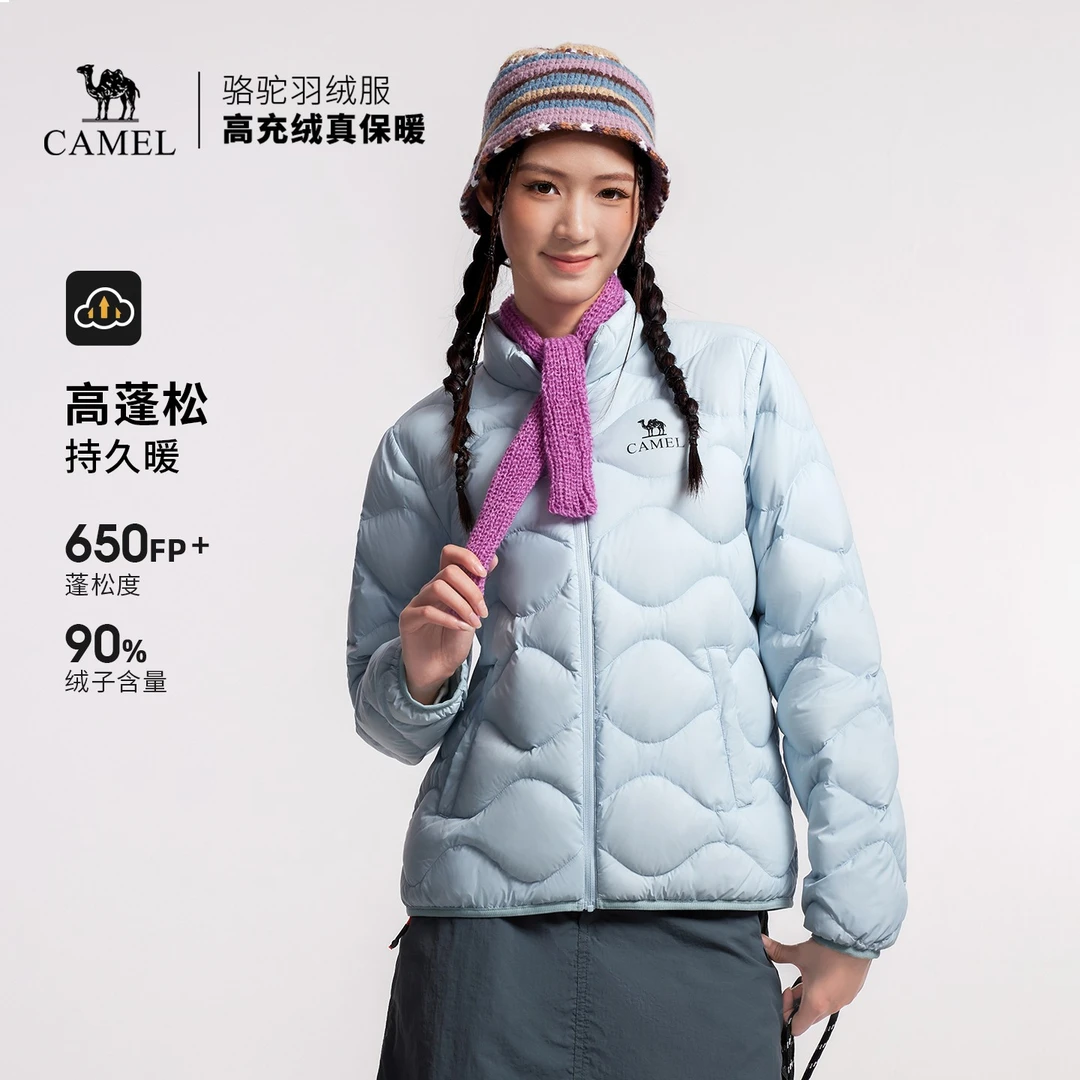 骆驼户外羽绒服25秋冬新款情侣轻薄高蓬抗静电抗撕裂保暖外套8199