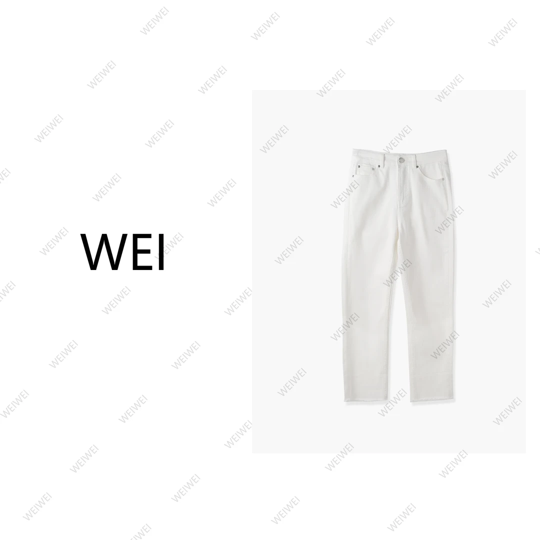 WEI【小白牛】休闲裤高腰直筒百搭春夏设计师上梨形天菜裤CW25CK072