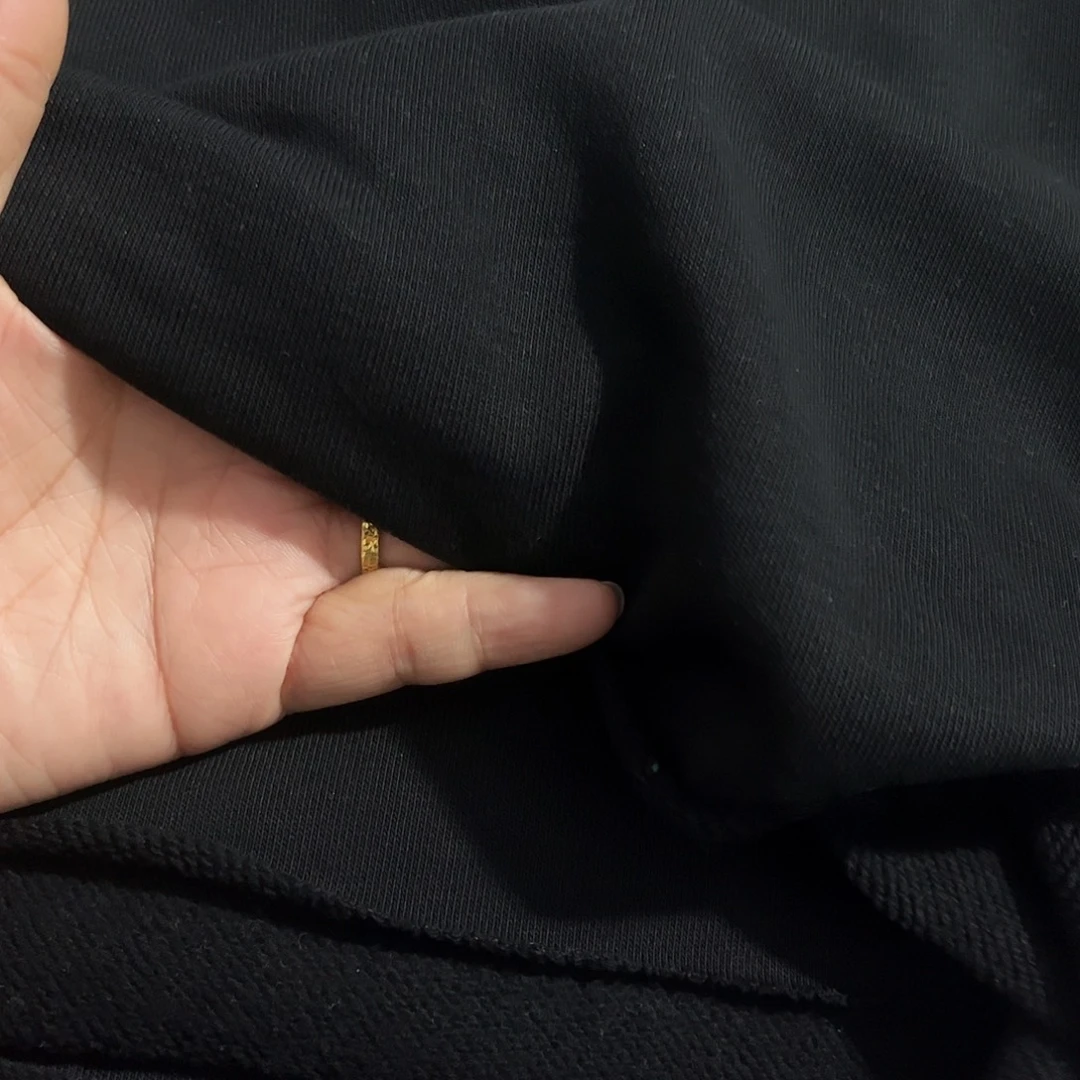 零***点黑色纯棉毛圈拉绒2.2米长带螺纹