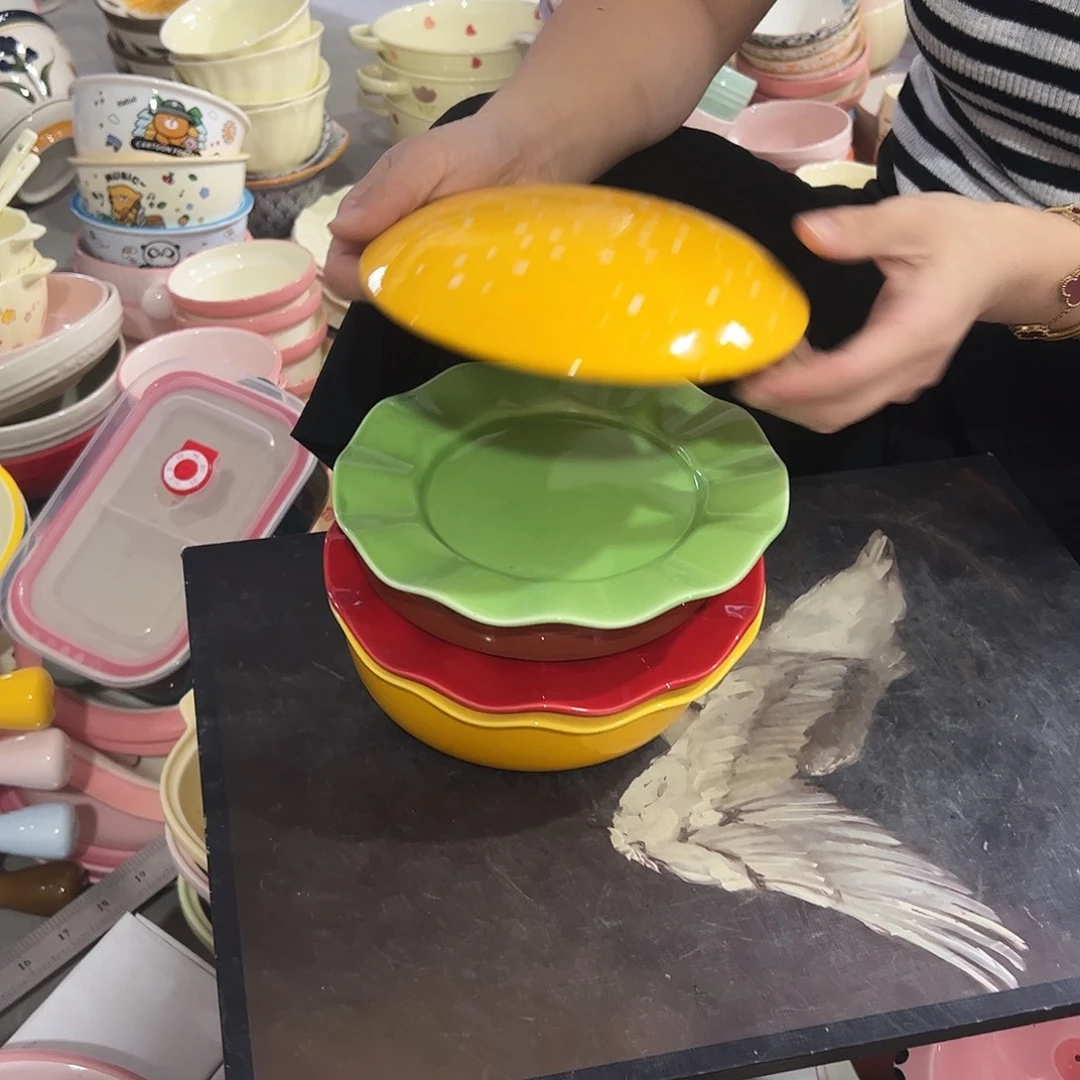 瓷片汉堡6件套正品