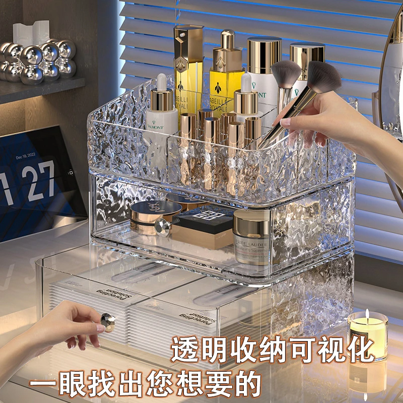 化妆品收纳盒收纳箱护肤品收纳盒口红收纳架整理架置物架防尘可视