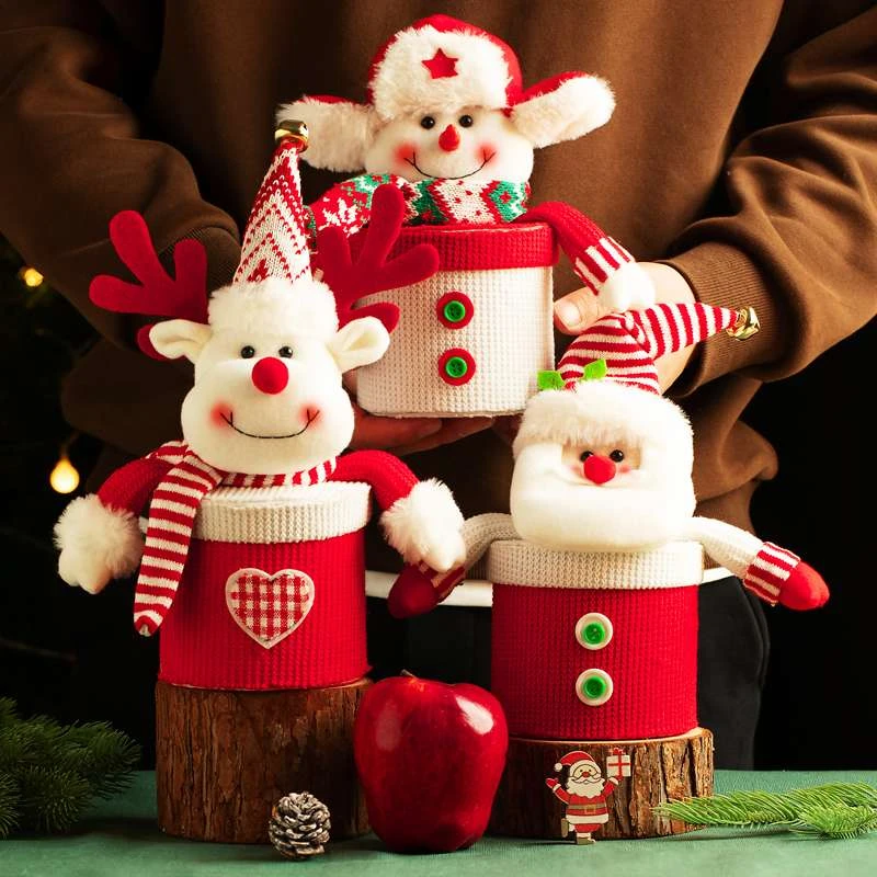 圣诞节苹果包装盒平安夜糖果礼物盒平安果儿童礼品盒子苹果包装罐