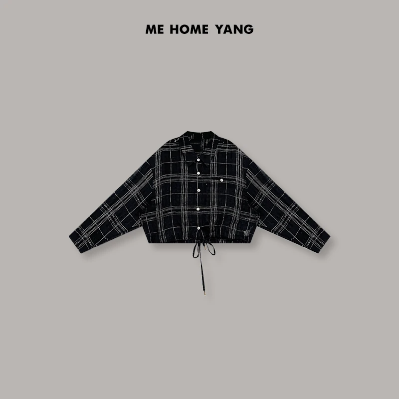 ME【细线格纹外套】黑色夏季显瘦时尚流行新款女装百搭外套MEQS5359