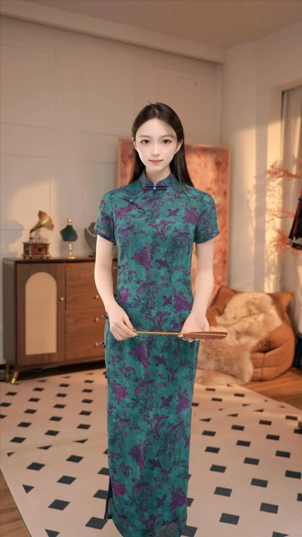 【苍谣】2026透气凉快减龄修身显瘦旗袍连衣裙125CM