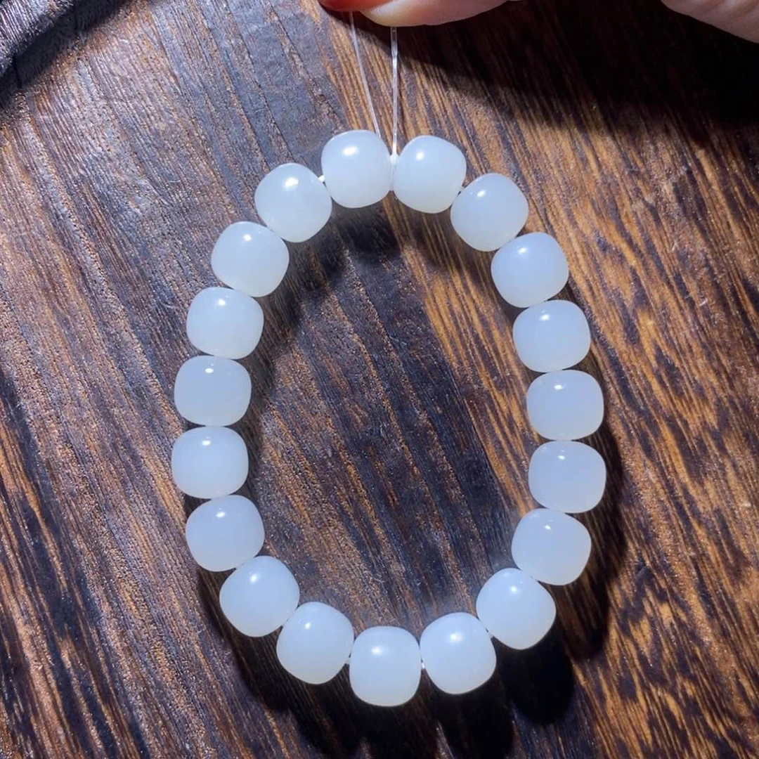 和田玉手串未镶嵌卡12老型