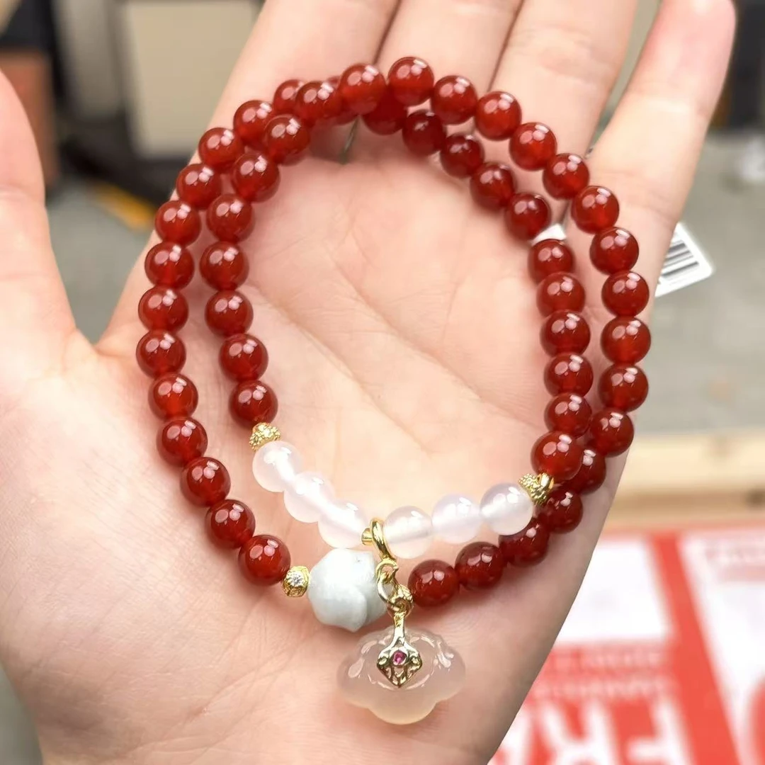 南红多宝双圈SZH0524+礼盒