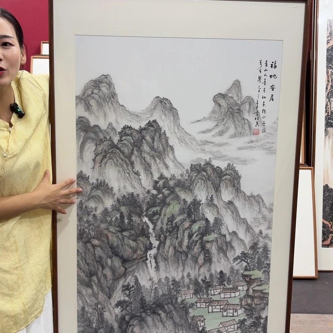 国画带框绘画160/80尺寸