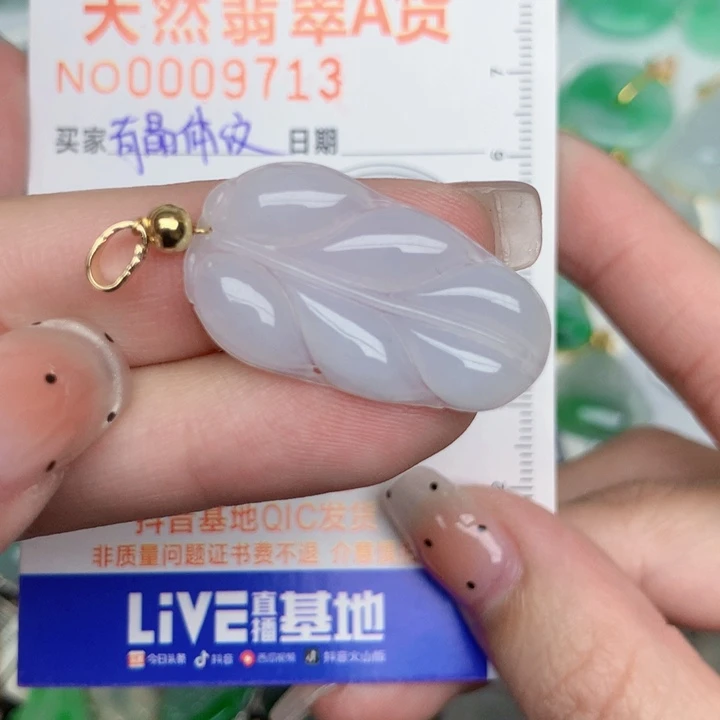 翡翠未镶嵌颈饰叶子