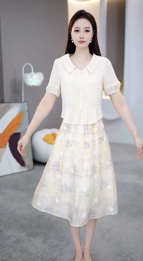 [依铭服饰] KK709#夏季 2025 新款 减龄 收腰 显瘦  连衣裙