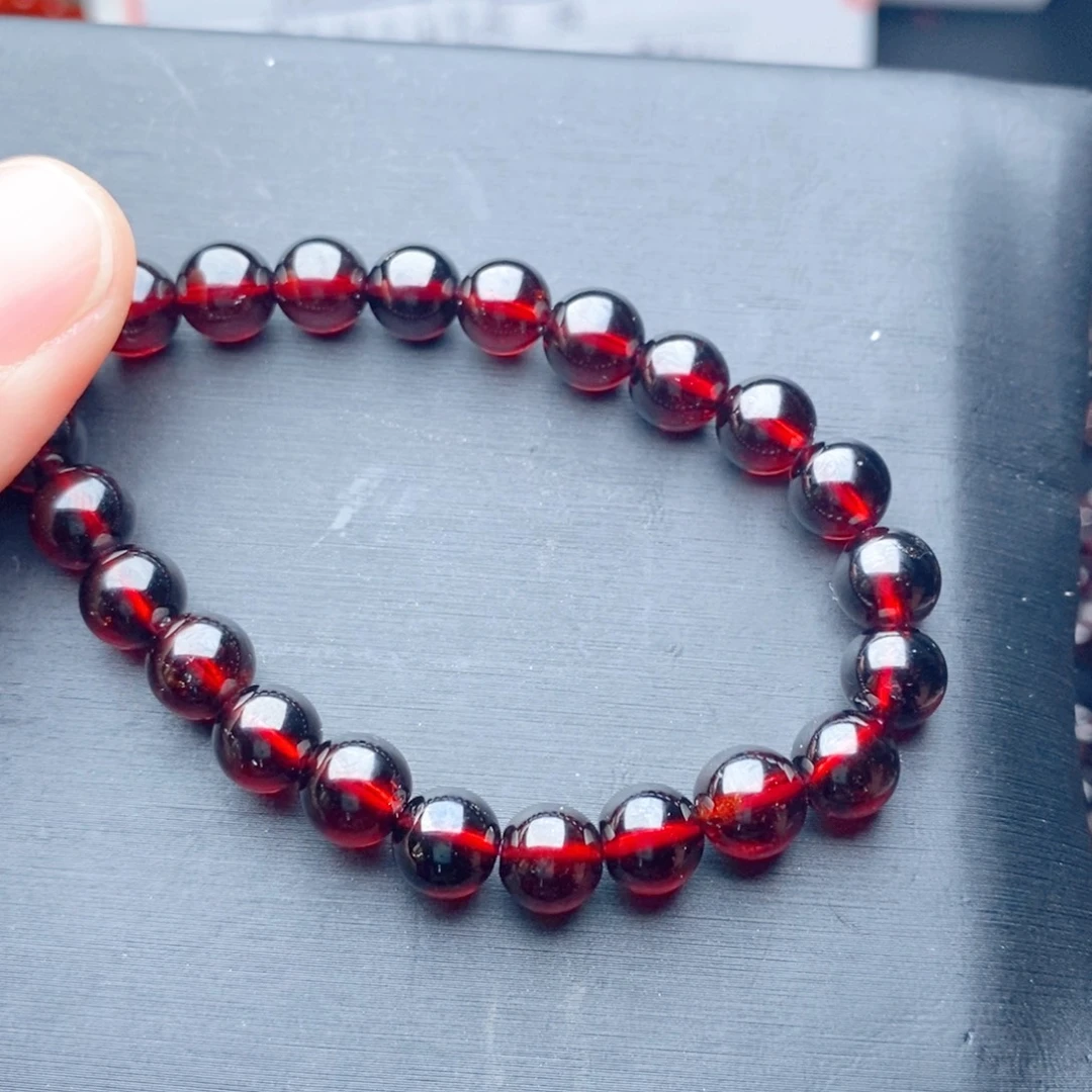 石榴石未镶嵌手链天然8毫米玻璃体9a清仓