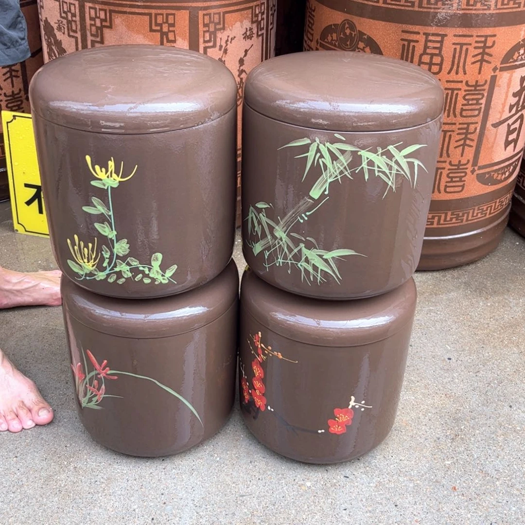 紫砂茶叶罐梅兰竹菊