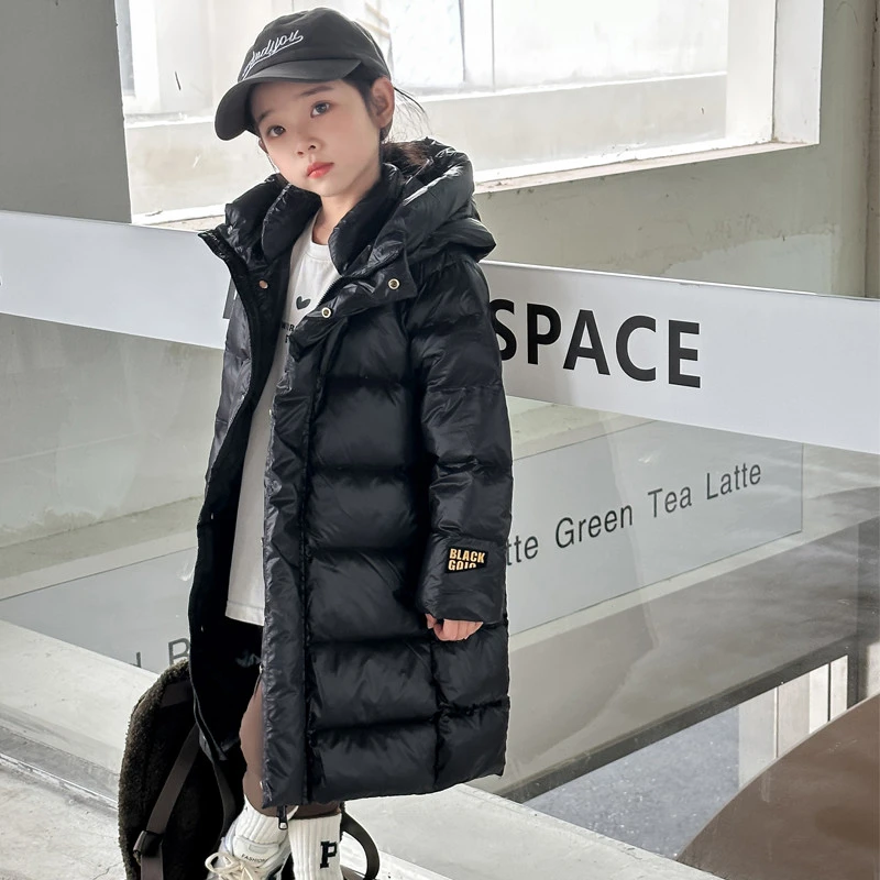 巴拉巴拉男孩女孩女童黑金羽绒服2025新款儿童服男童加厚长