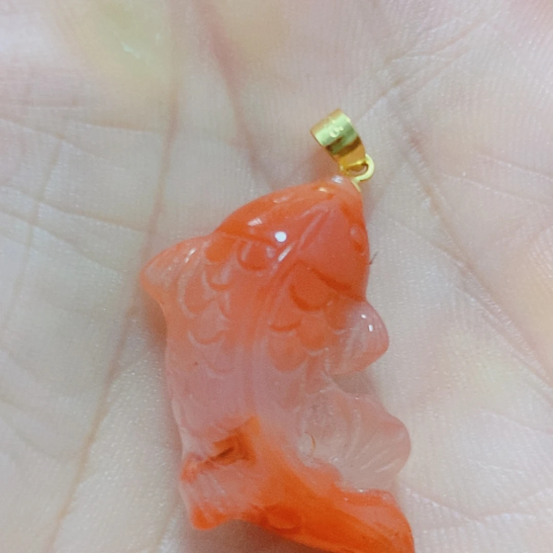 南红玛瑙银S925镶嵌吊坠(不含链)