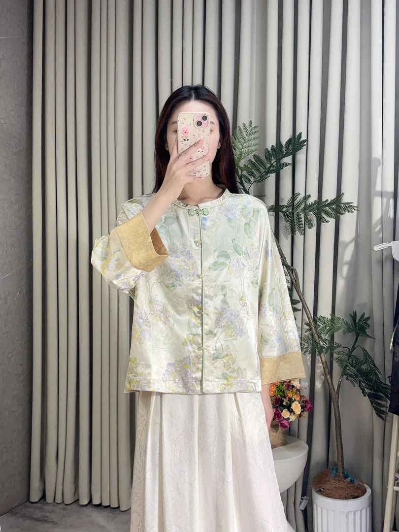 新中式国风八分袖小衫开衫C04