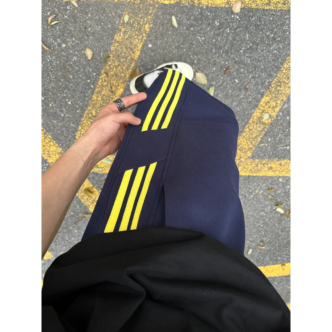 少年感运动条纹针织短裤男夏季新款宽松五分裤美式复古体育生穿搭