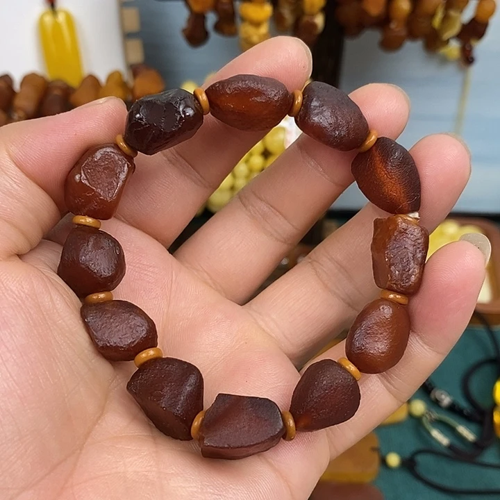 未镶嵌蜜蜡裸石手串7