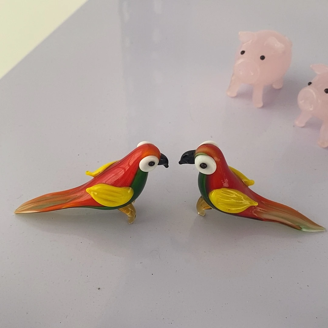 琉璃手工艺品鹦鹉