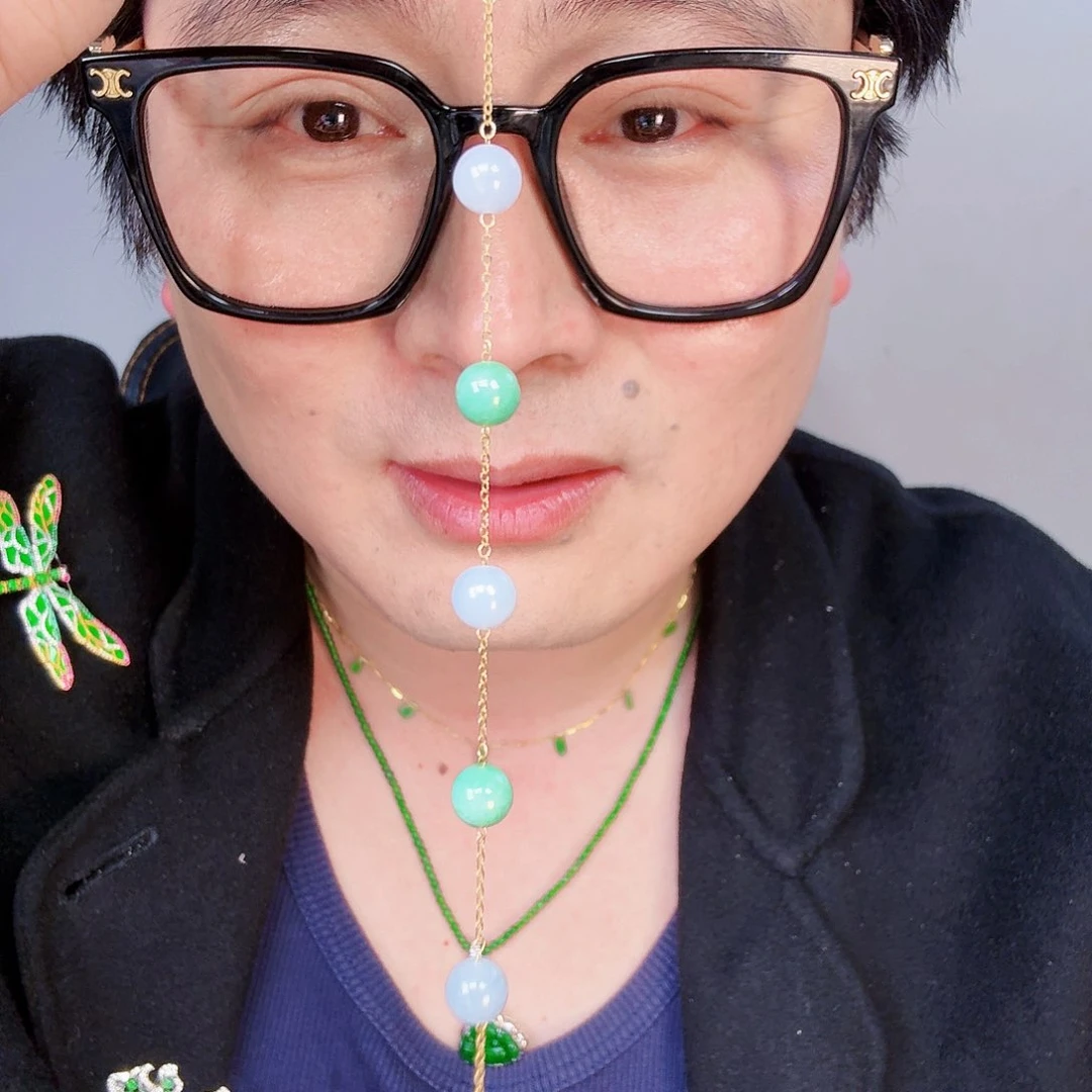 翡翠颈饰18K金镶嵌一个