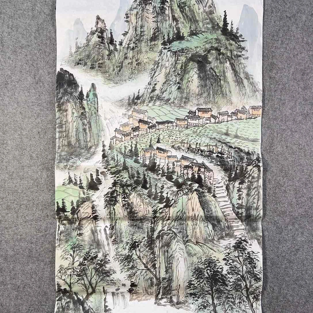 国画418 牡丹之花之叶的颜色与花色