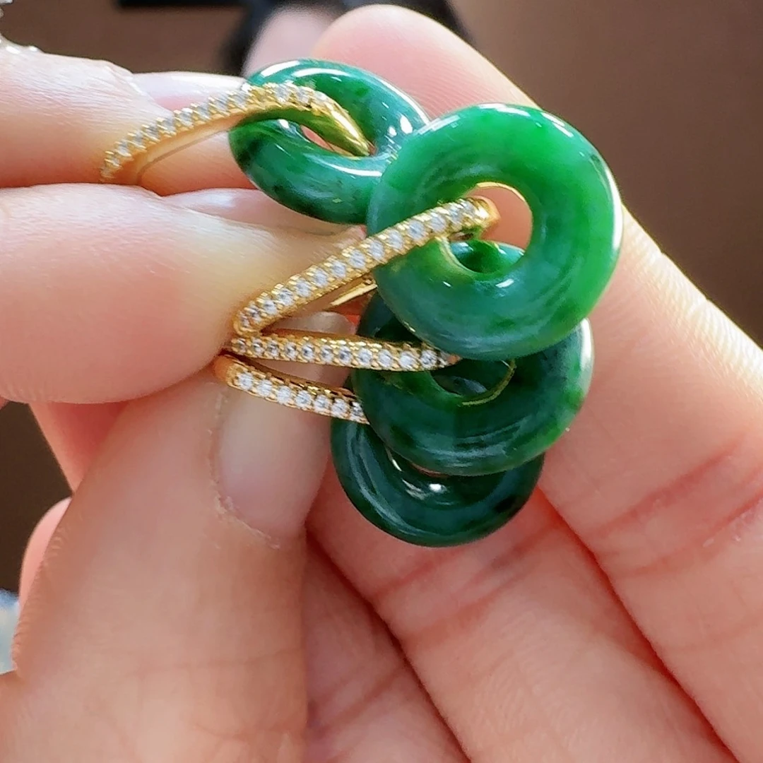 翡翠耳饰银S925镶嵌耳饰多样性发货一副