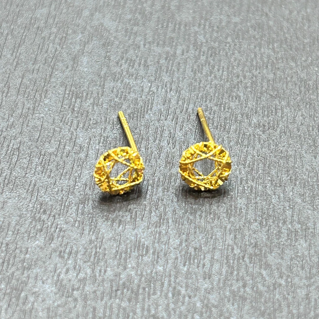 【销冠专享】足金999投资金攒黄金甜甜圈耳钉ZBHJE694克重多退少补