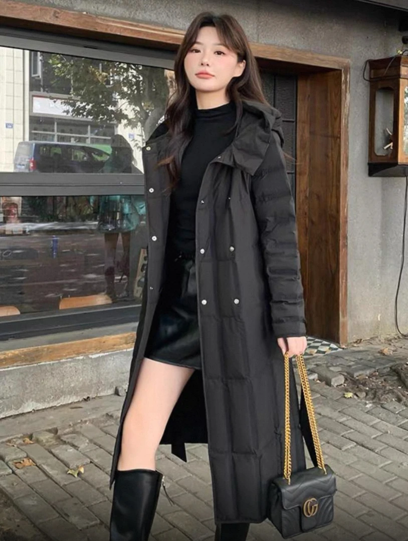 【影姐宠粉】品牌正品气质韩版长款轻薄款显瘦显高羽绒服1028