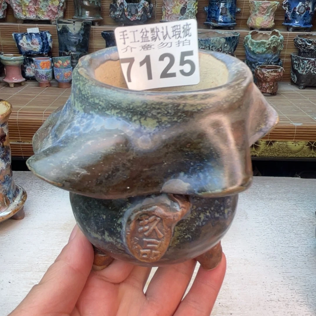 手工花盆默认瑕疵完美者勿拍