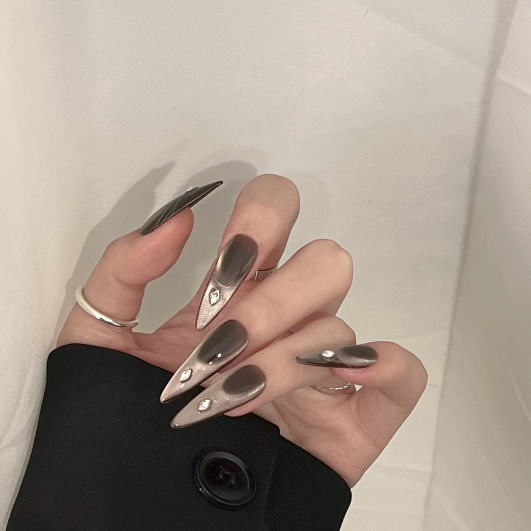 【叉死你不偿命】现货 酷辣风 长甲 猫眼款 纯手工穿戴甲