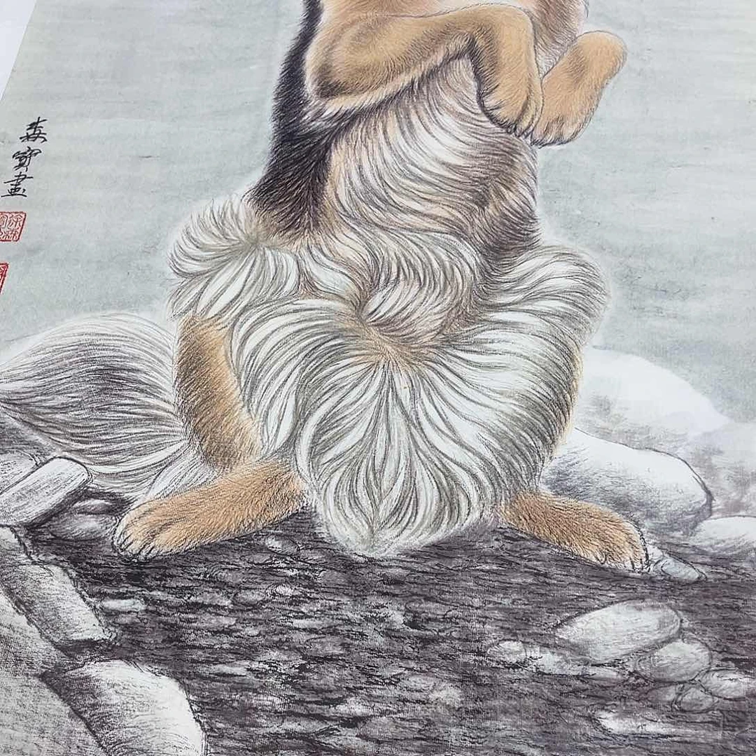 国画呵***哈绘画作品多次参加全国性