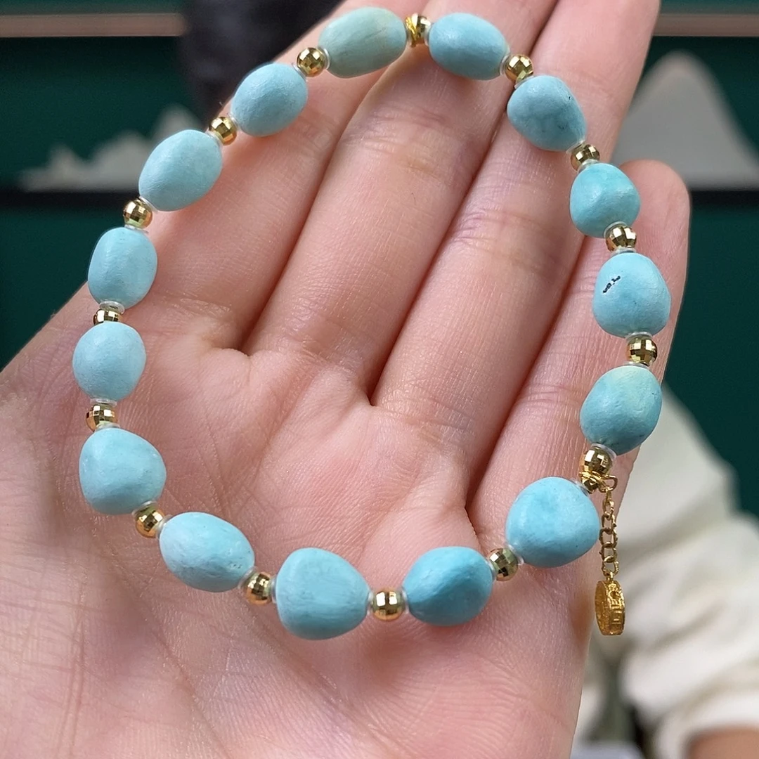 绿松石18K金镶嵌挂件